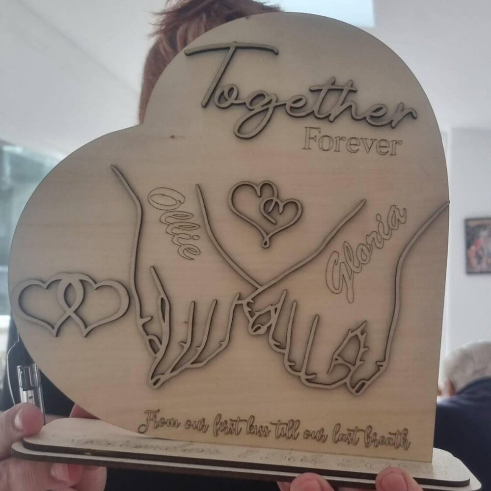 Couple Name Engraved Wooden Board “Together Forever” – A Gift of Love